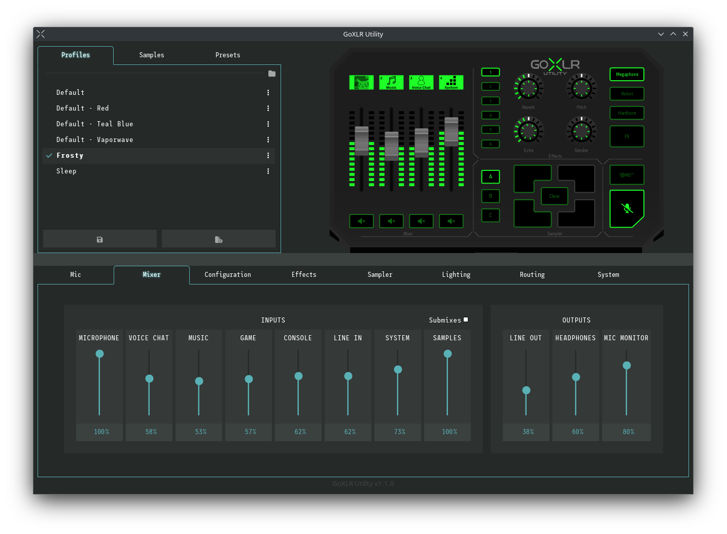GOXLR Utility interface